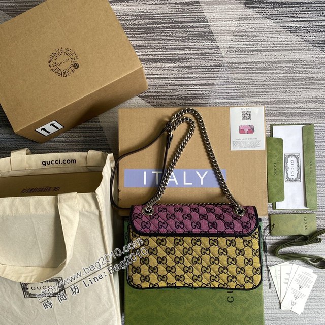 Gucci新款全皮女包 古馳Marmont系列小號鏈條肩背包 Gucci經典款斜挎女包 443497  ydg3261